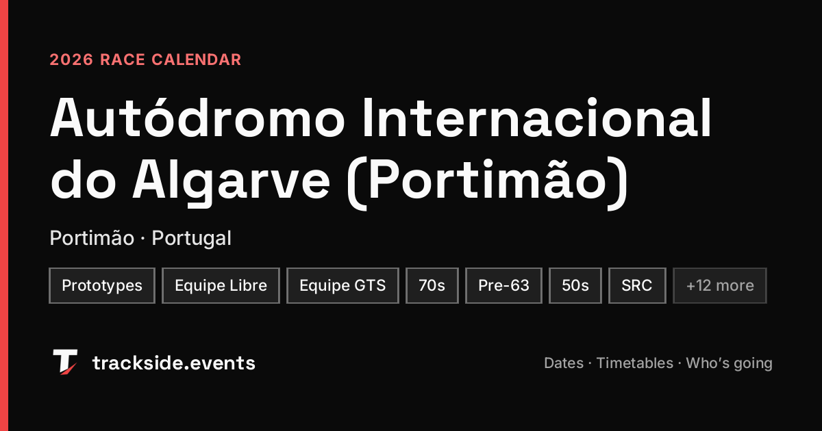 Autódromo Internacional do Algarve Race Calendar | Trackside